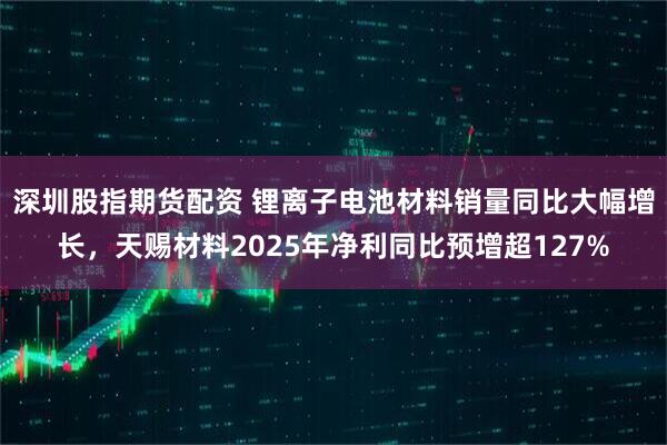 深圳股指期货配资 锂离子电池材料销量同比大幅增长，天赐材料2025年净利同比预增超127%